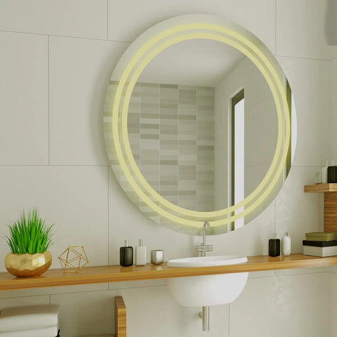Modern Designed LED Round Shape Bathroom Wall Mirror - Decor Mantra 
