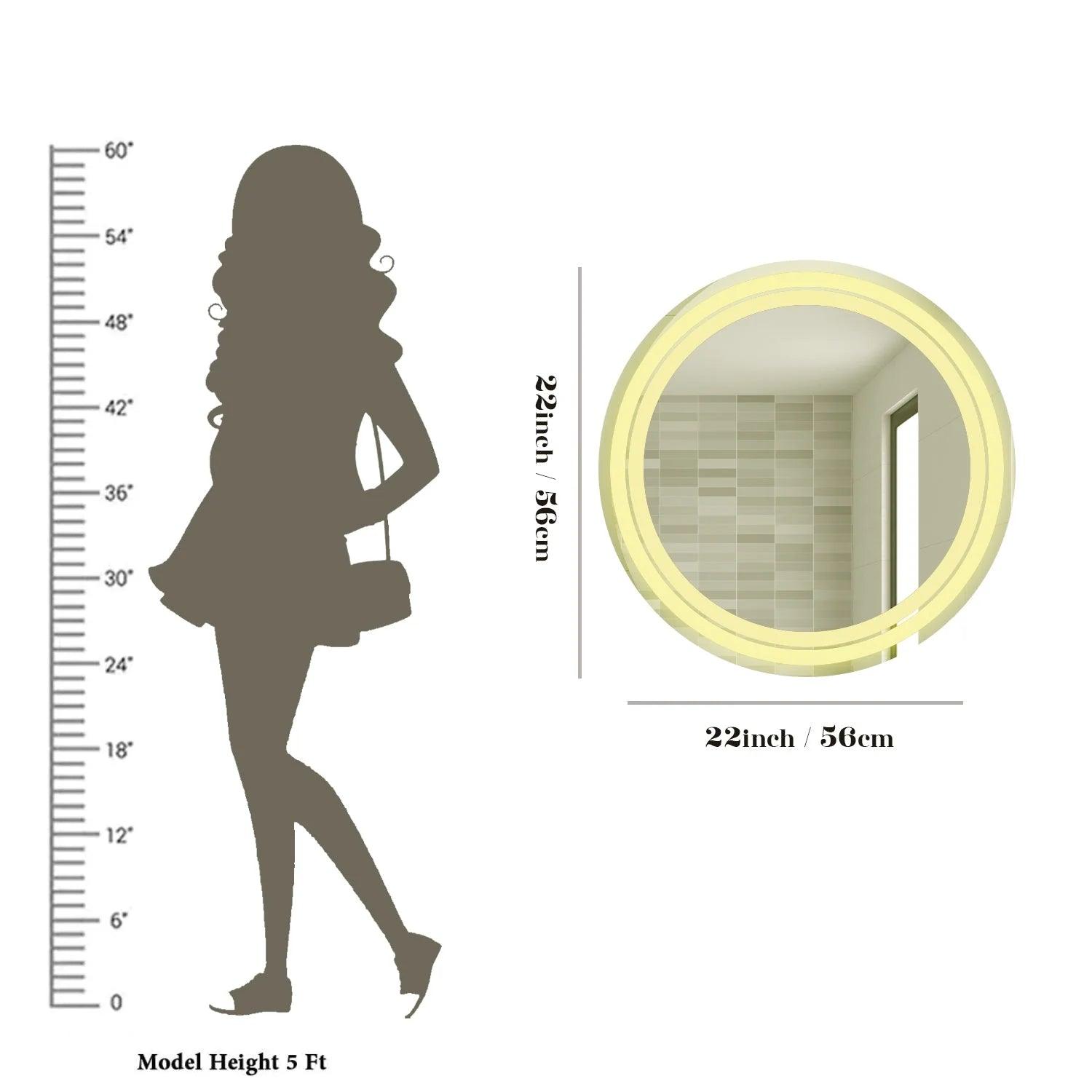 Modern Designed LED Round Shape Bathroom Wall Mirror - Decor Mantra 