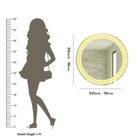 Modern Designed LED Round Shape Bathroom Wall Mirror - Decor Mantra 