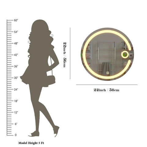 Modern Desinger Illuminating Lunar Bathroom Mirror With LED - Decor Mantra 