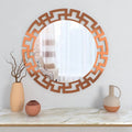 Modern Geometric Design Copper Finish Circular Vanity Mirror - Decor Mantra 