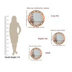 Modern Geometric Design Copper Finish Circular Vanity Mirror - Decor Mantra 