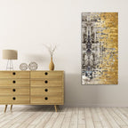 Modern Golden Abstract Textured Art Canvas Wall Painting