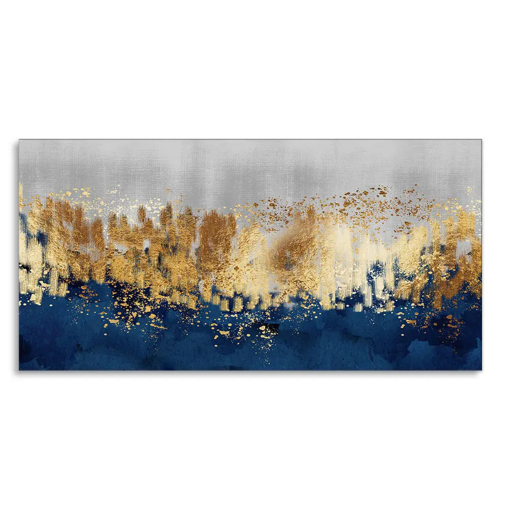 Modern Golden Art Textured Design Premium Canvas Wall Painting Decor Mantra