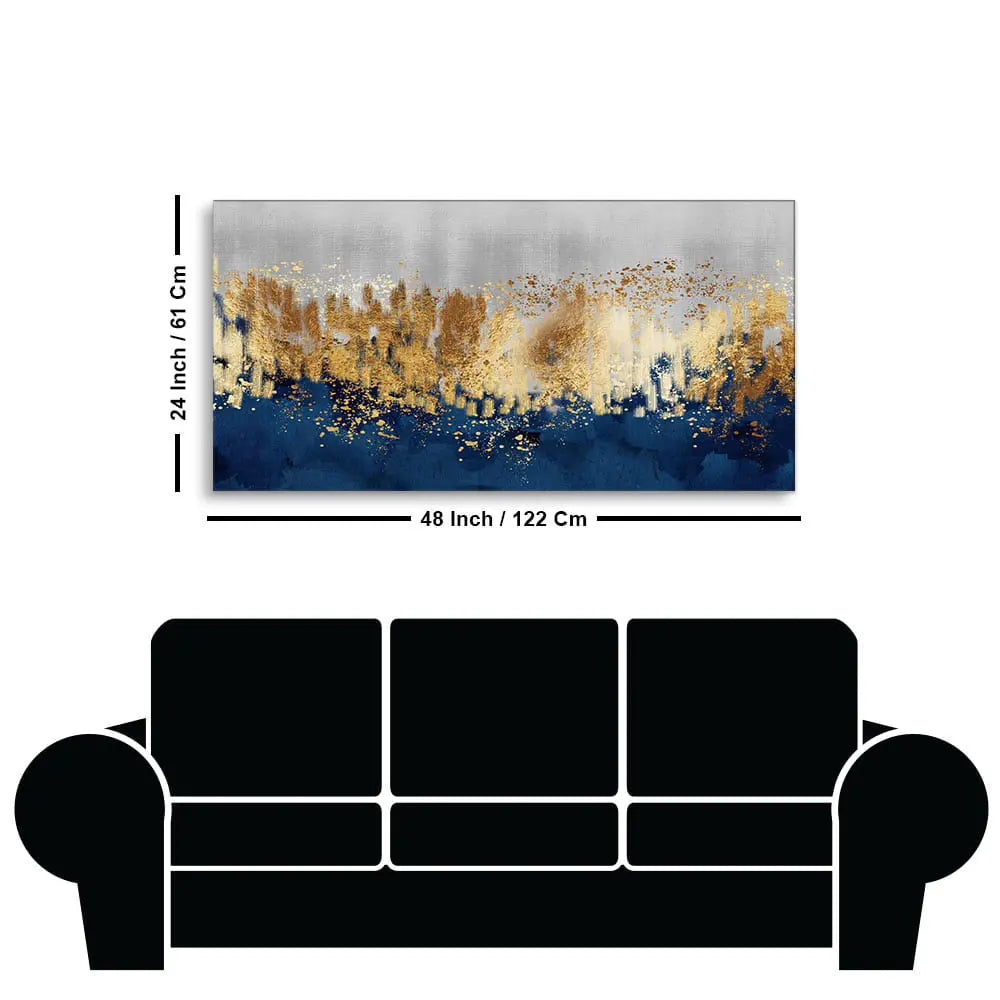 Modern Golden Art Textured Design Premium Canvas Wall Painting Decor Mantra