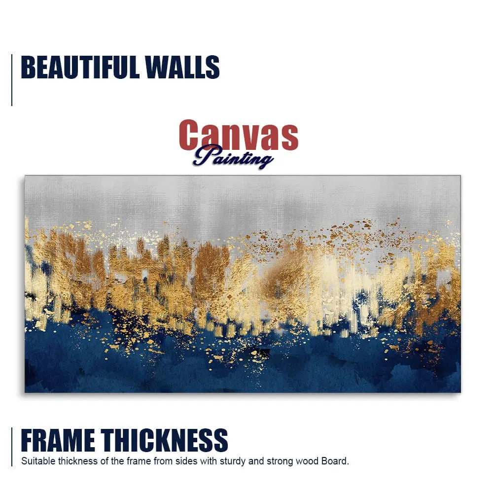 Modern Golden Art Textured Design Premium Canvas Wall Painting Decor Mantra