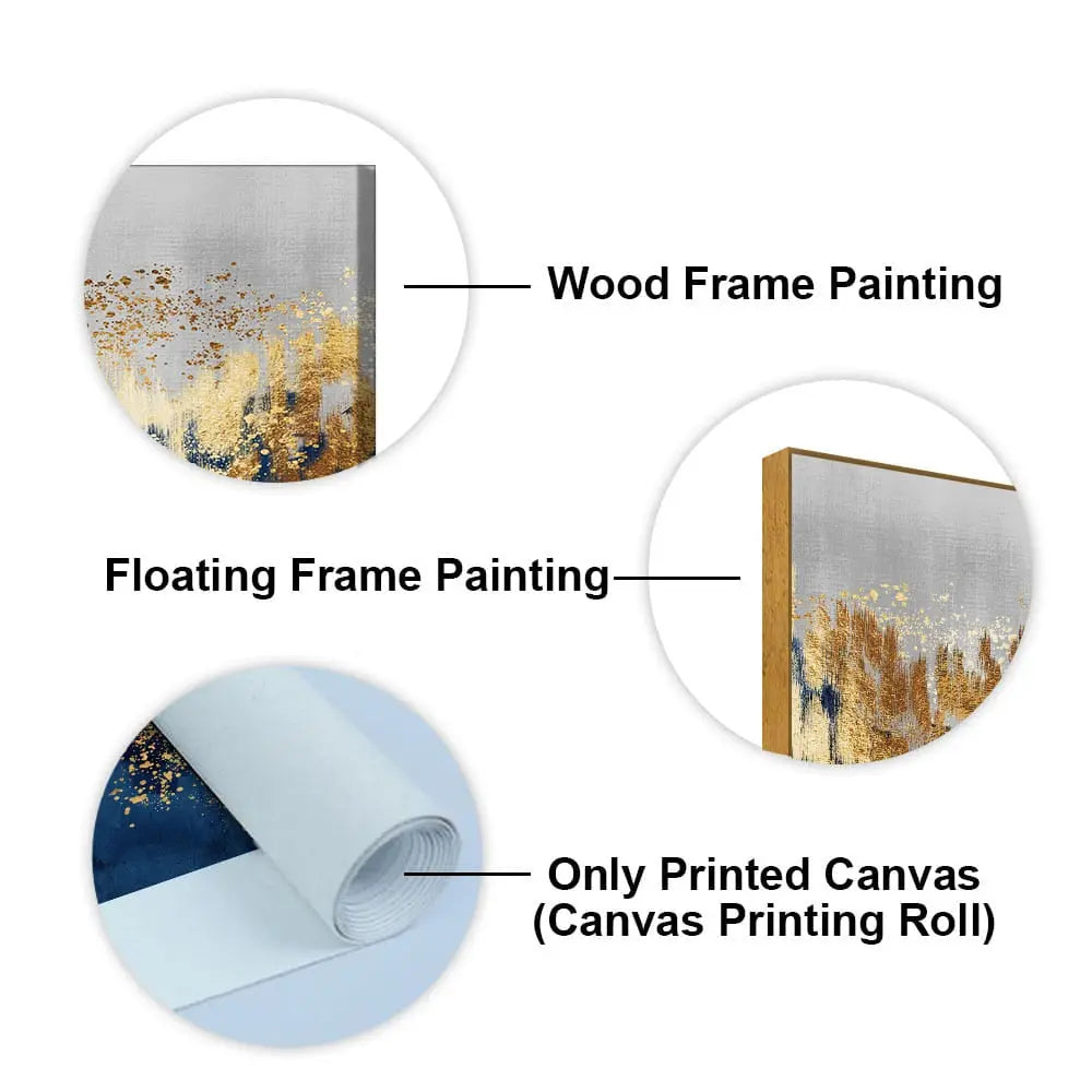 Modern Golden Art Textured Design Premium Canvas Wall Painting Decor Mantra