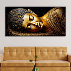 Modern Golden Buddha Statue Premium Canvas Wall Painting Decor Mantra