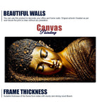 Modern Golden Buddha Statue Premium Canvas Wall Painting Decor Mantra