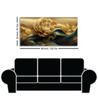 Gold flower  canvas wall 