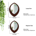 Modern Leaf Shape Designer Decorative Art Wooden Wall Mirror - Decor Mantra 