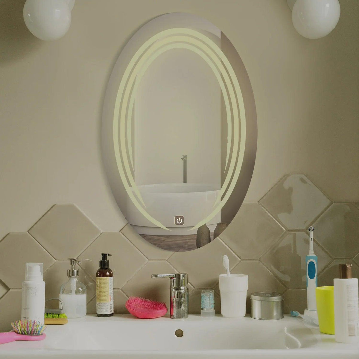 Modern Look Oval LED Bathroom Mirror - Decor Mantra 