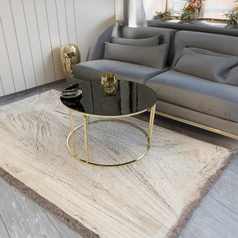 Modern Faux Marble Black Matte Finish Metal Centre Table - Decor Mantra 