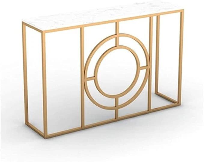 Modern Minimalist White Marble Gold Console Table - Decor Mantra 