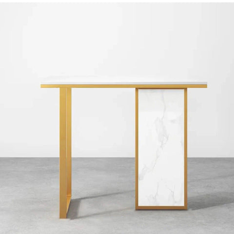 Modern Opulence White Marble Gold Console Table - Decor Mantra 