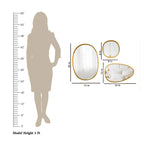 Modern Pebble Shaped Wall Mirrors Set of 3 with Golden Finish - Decor Mantra 
