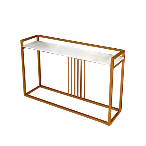 Modern Style Console Table In Sleek Copper Rods Design - Decor Mantra 