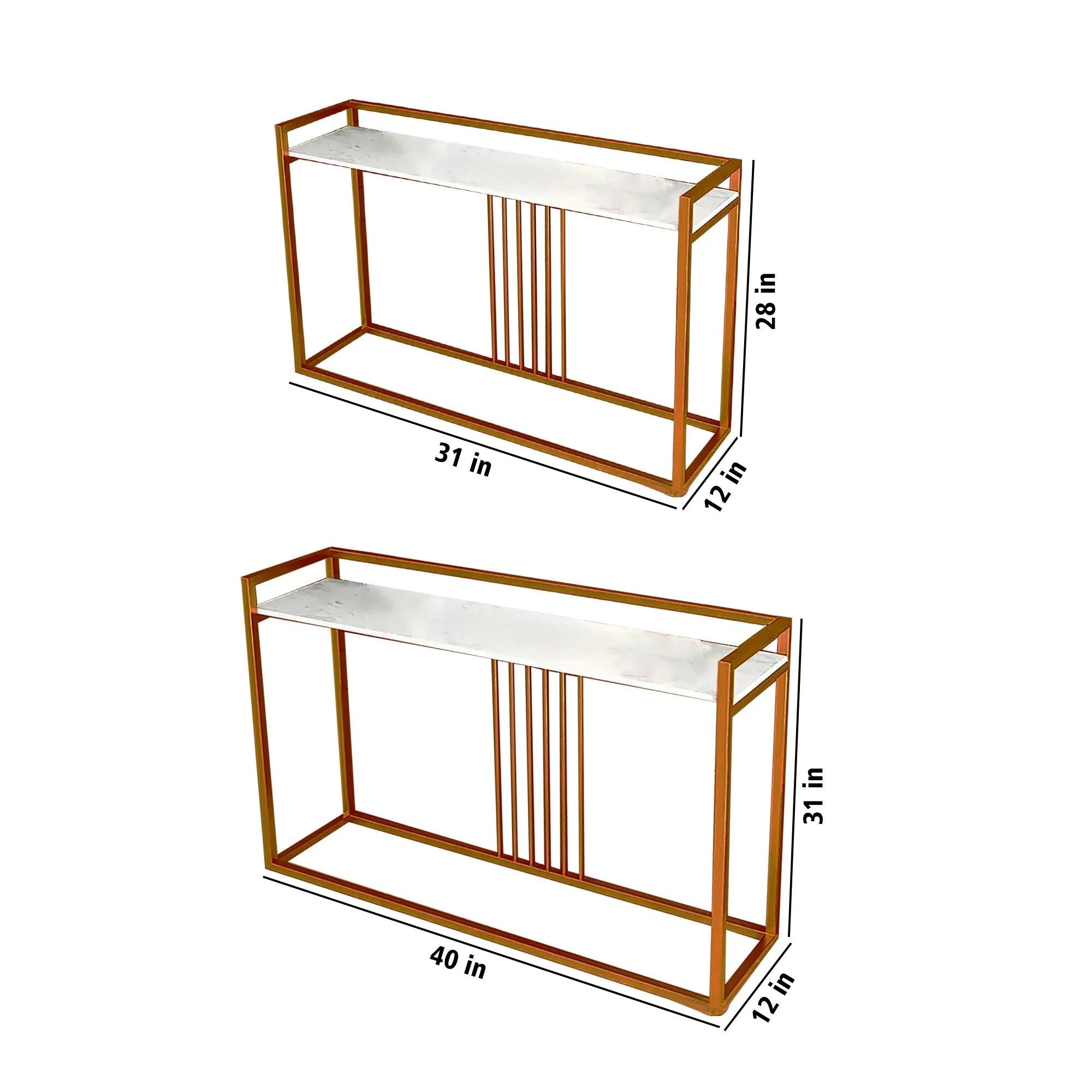 Modern Style Console Table In Sleek Copper Rods Design - Decor Mantra 