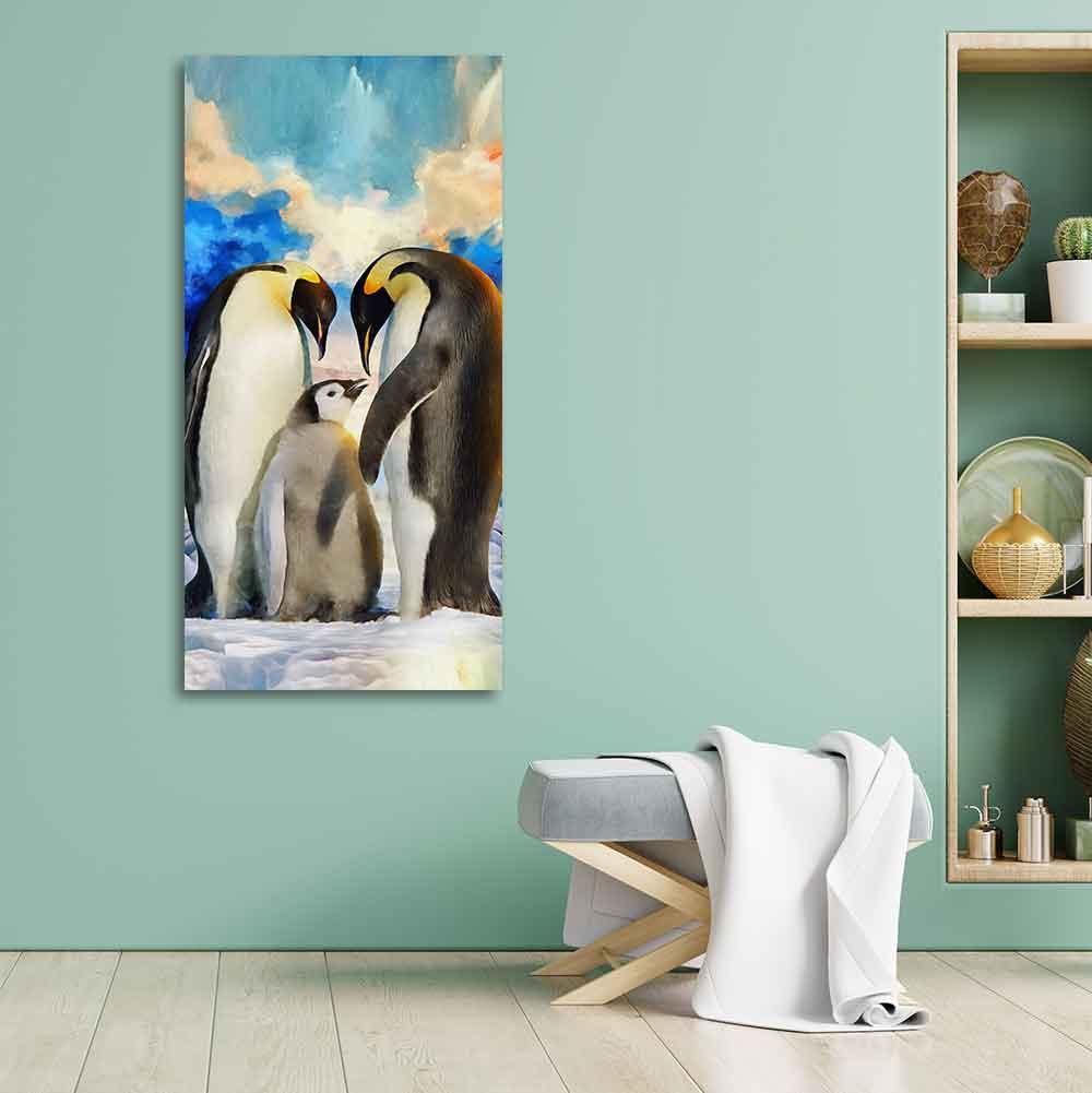 Penguins Family Canvas Wall Painting - Decor Mantra 