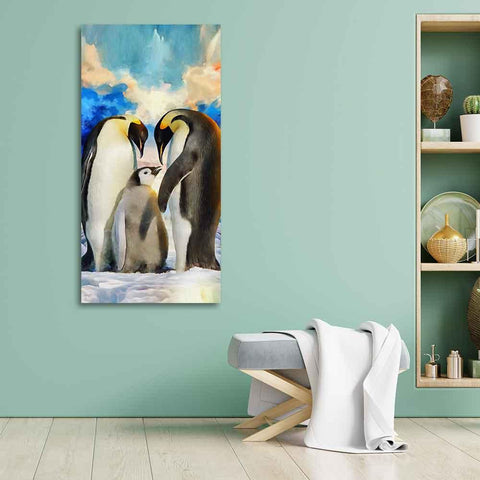 Penguins Family Canvas Wall Painting - Decor Mantra 