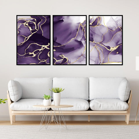 Unique Pattern Floating Canvas Wall Painting Set of Three - Decor Mantra 
