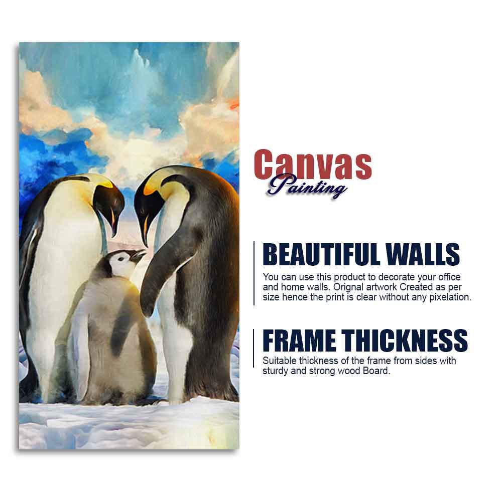 Penguins Family Canvas Wall Painting - Decor Mantra 