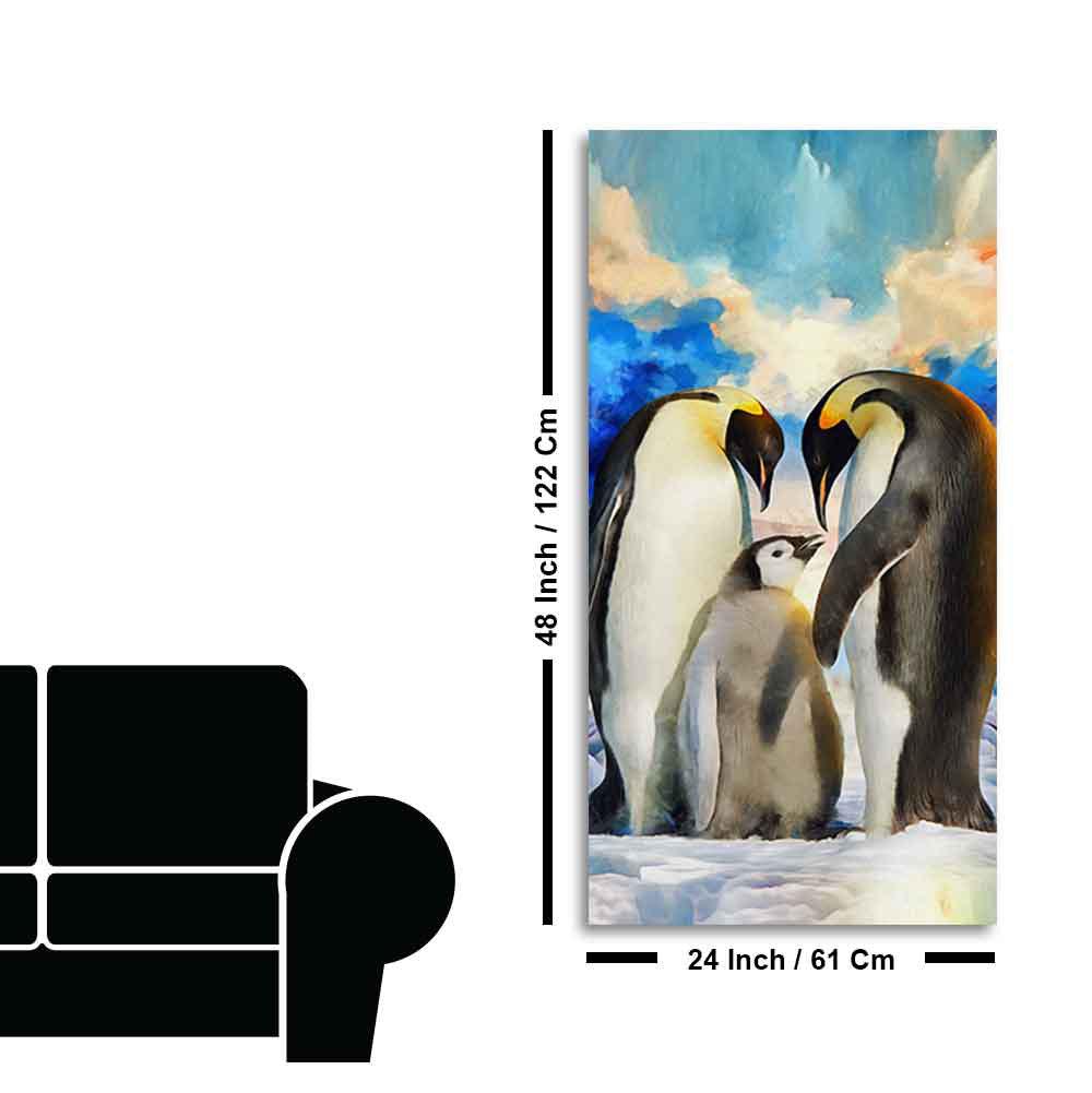 Penguins Family Canvas Wall Painting - Decor Mantra 