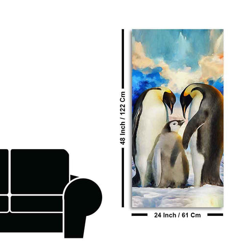 Penguins Family Canvas Wall Painting - Decor Mantra 