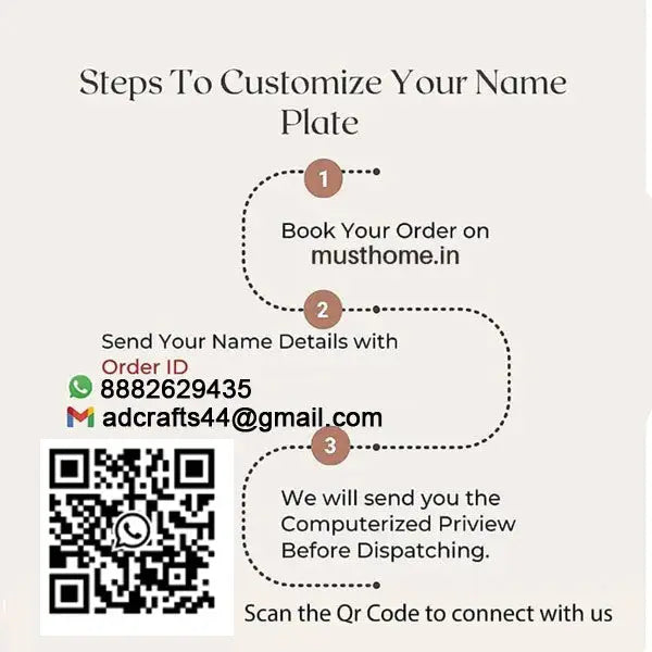 Personalized Ornate Weatherproof Name Plate for Villa - Harshita Craft