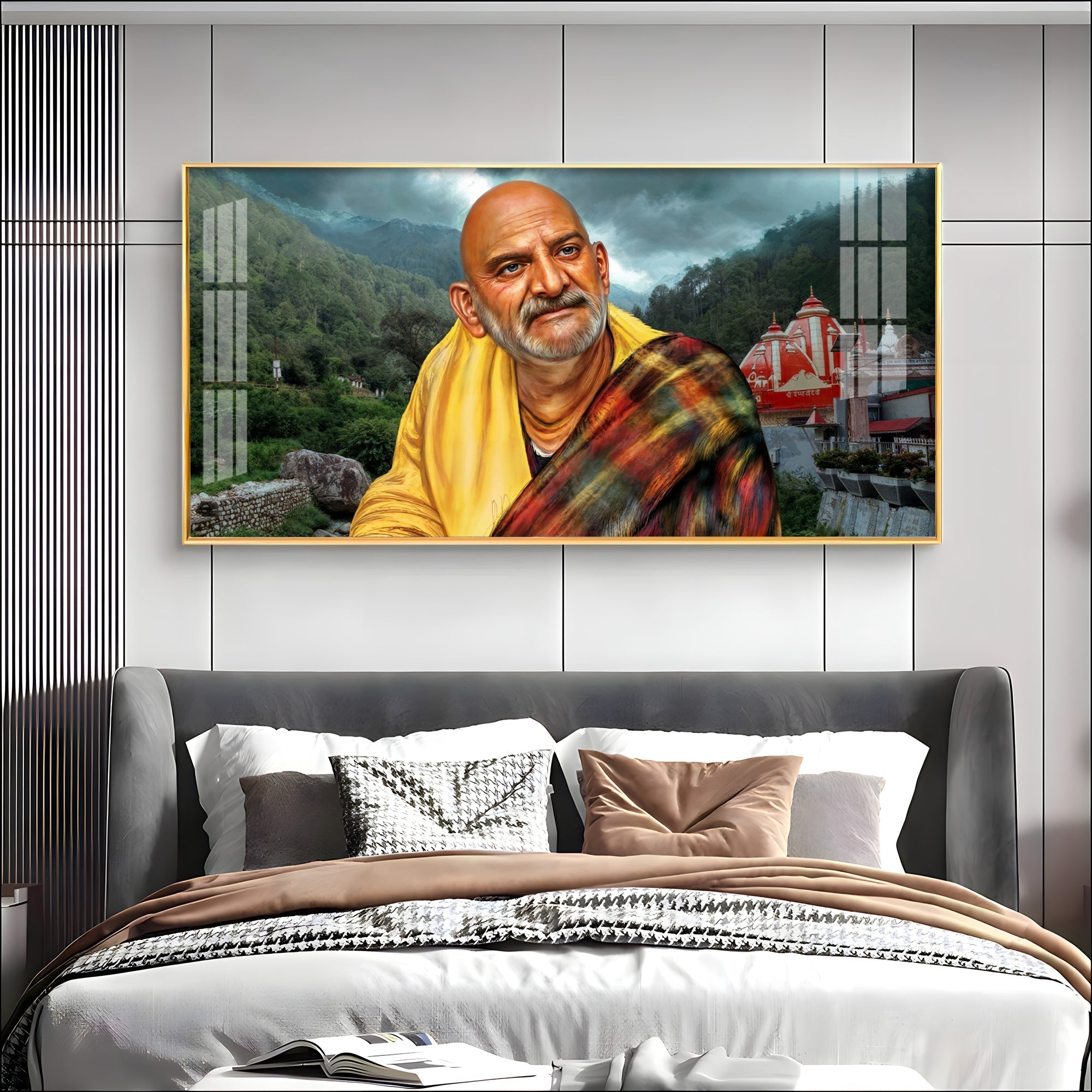 Neem Karoli Baba Ji Premium Acrylic Horizontal Wall Art