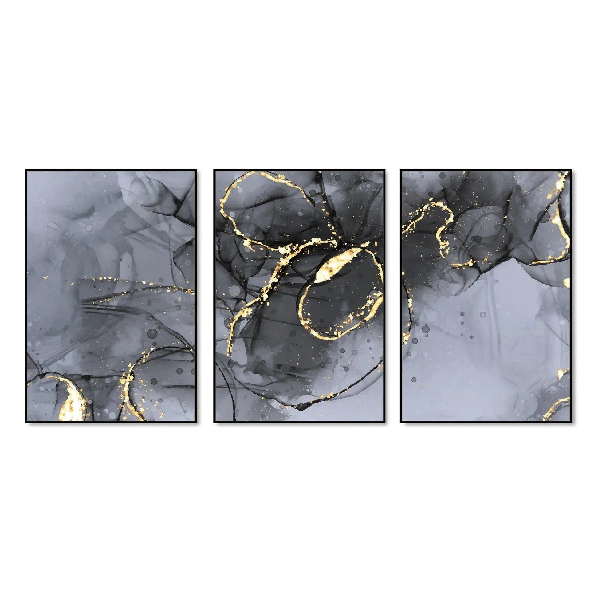 Tangled Design Floating Canvas Wall Painting Set of Three - Decor Mantra 