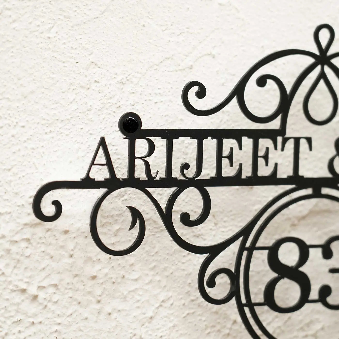 Premium Metal Name Plate for Home – Personalized Weatherproof Mild Steel Name Plate for House Entrance (Outdoor Safe) - Harshita Craft