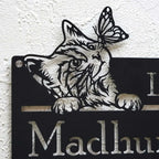 Personalized Cat Theme Metal Name Plate for Home | Weatherproof Design - Harshita Craft