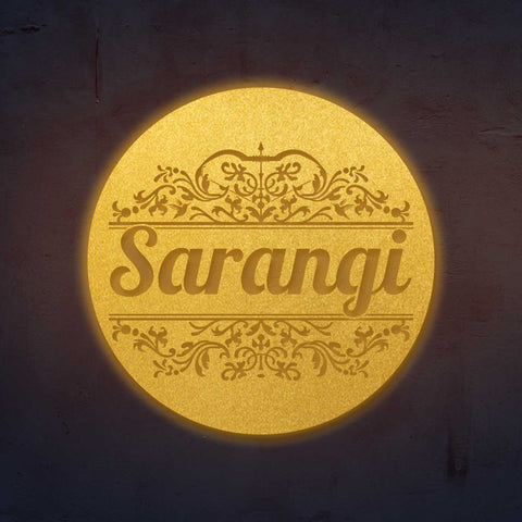 Personalized Laser Cut Round Metal Name Plate for Home