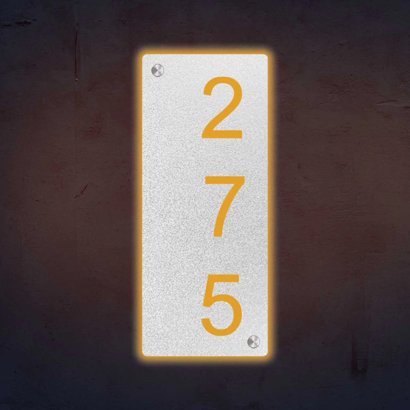 Personalized Metal Name Plate for Home – Minimalist Vertical Steel Design - Harshita Craft
