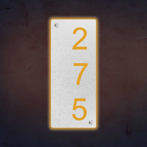 Personalized Metal Name Plate for Home – Minimalist Vertical Steel Design