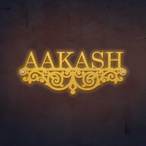 Personalized Minimalist Metal Name Plate for Home | Laser Cut Steel