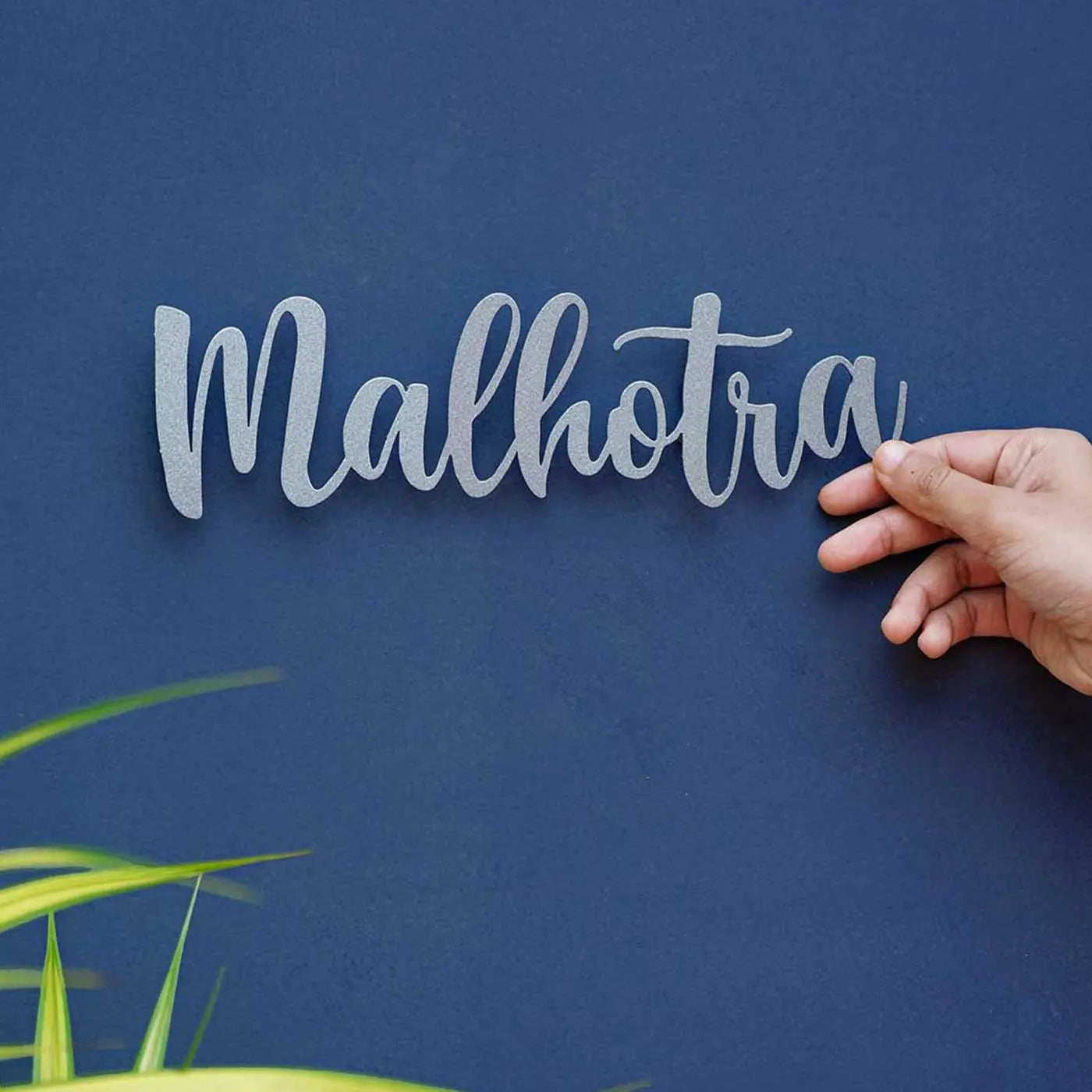 Personalized Weatherproof Laser Cut Metal Name Plate for Home | Modern Mild Steel Name Plate - Harshita Craft