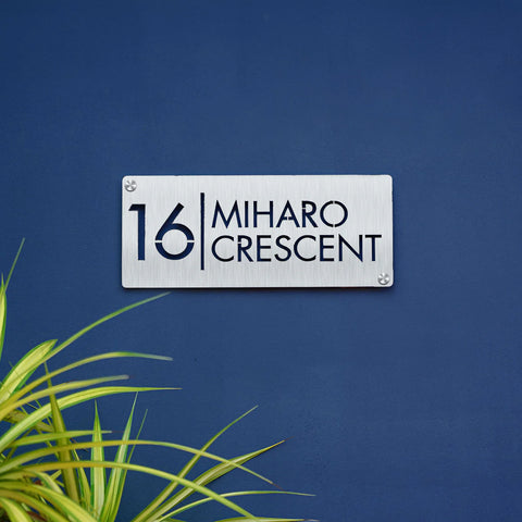 Personalized Stainless Steel Metal Name Plate for Home – Weatherproof Laser Cut Design