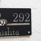 Personalized Dog Theme Metal Name Plate for Home – Weatherproof - Harshita Craft