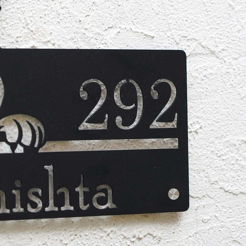 Personalized Dog Theme Metal Name Plate for Home – Weatherproof