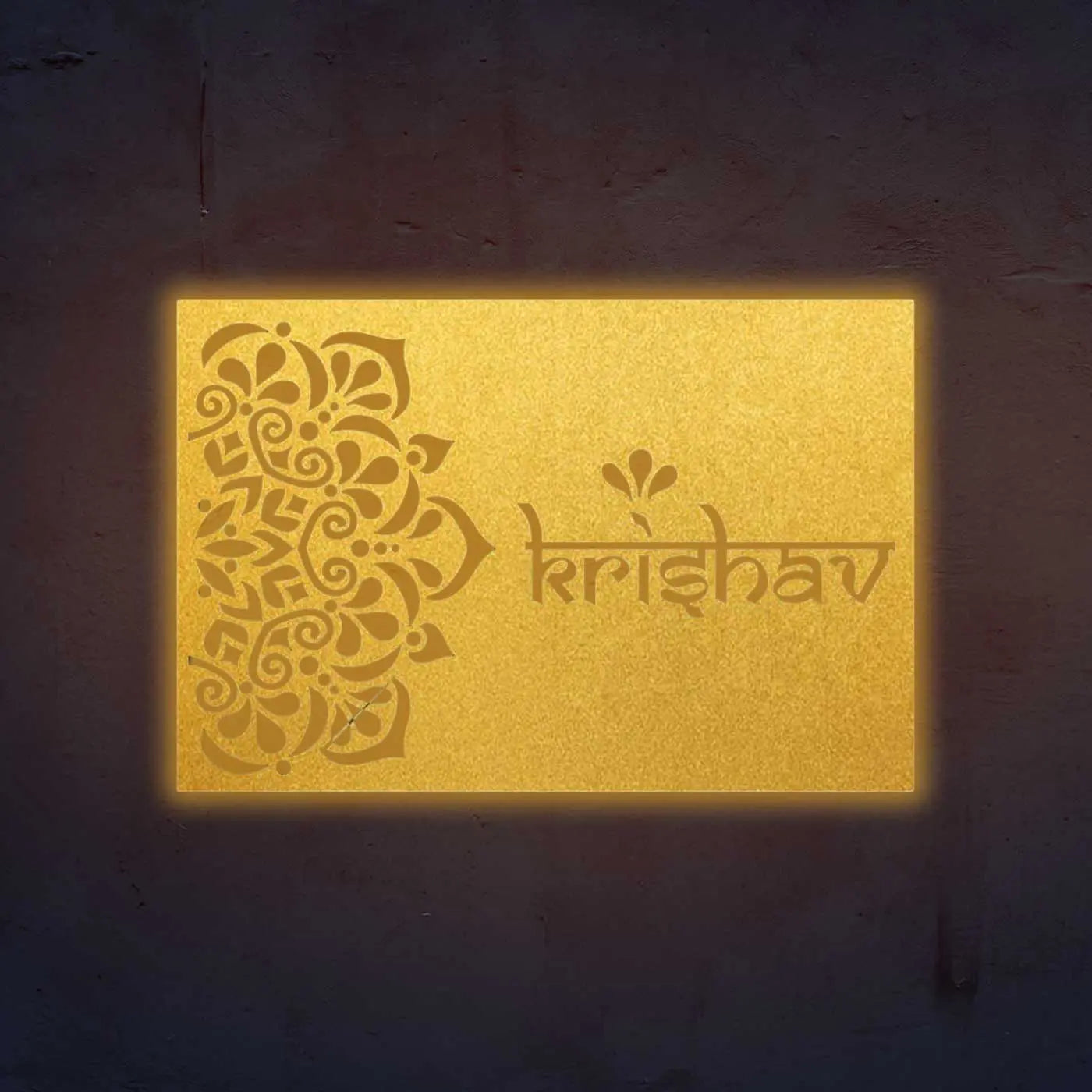 Personalized Metal Name Plate for Home – Rectangle Laser Cut Steel - Harshita Craft