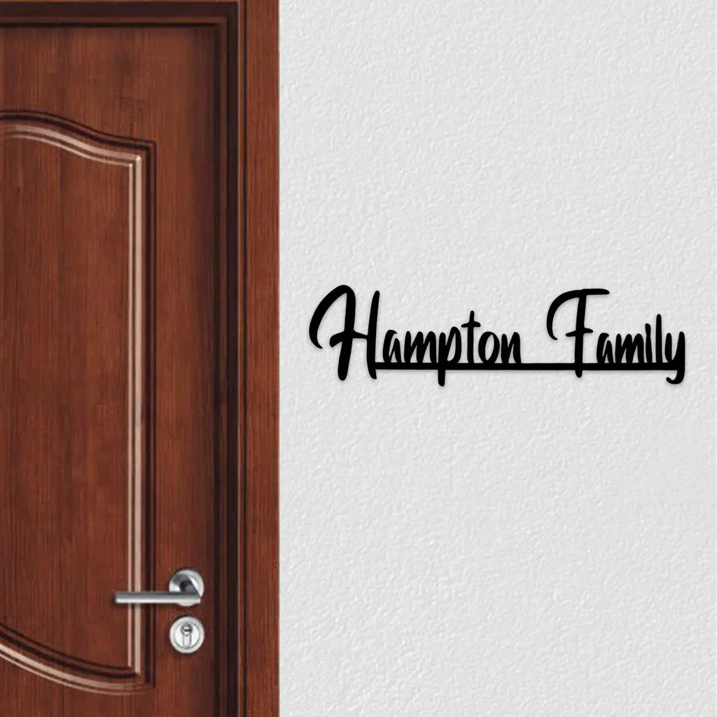 Personalized Weatherproof Minimal Laser Cut Metal Name Plate for Home - Harshita Craft