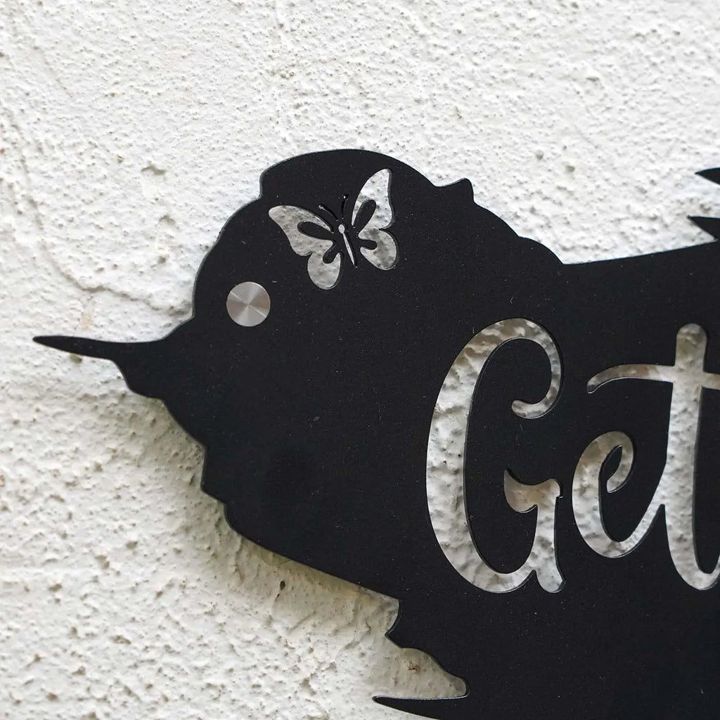 Personalized Metal Name Plate for Home – Weatherproof Butterfly Design - Harshita Craft