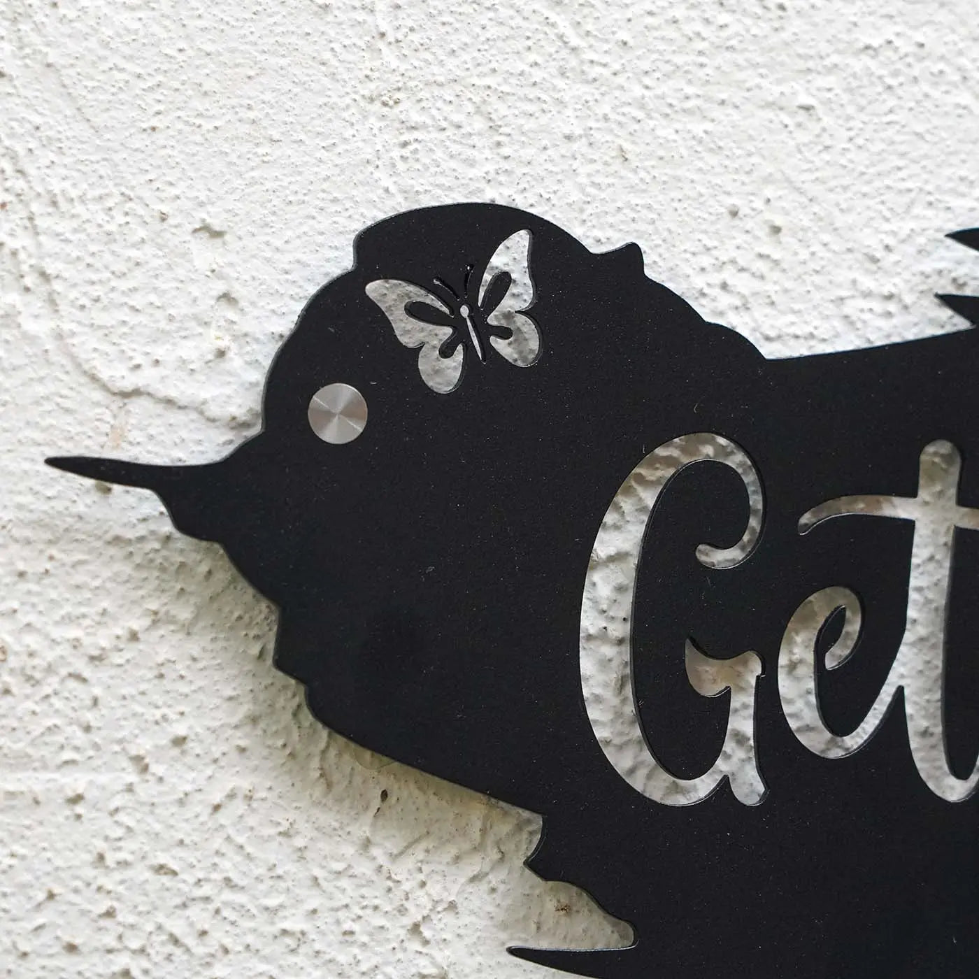 Personalized Metal Name Plate for Home – Weatherproof Butterfly Design - Harshita Craft