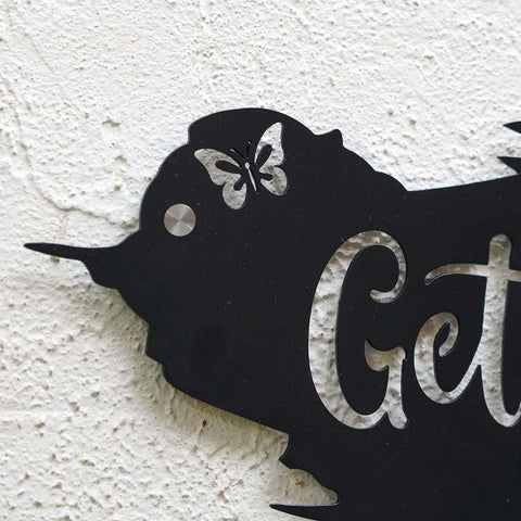 Personalized Metal Name Plate for Home – Weatherproof Butterfly Design