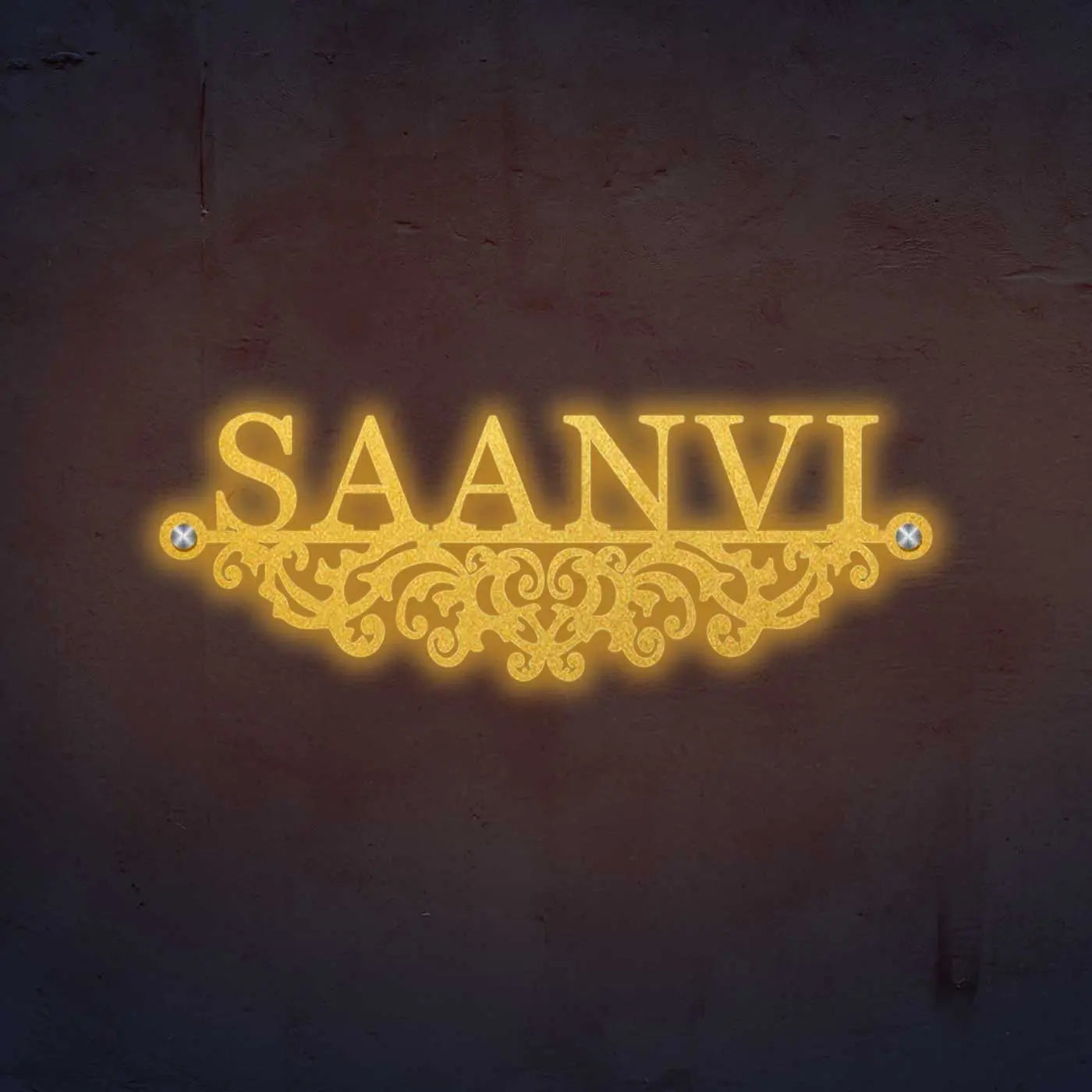 Personalized Laser Cut Minimalist Metal Name Plate for Home - Harshita Craft