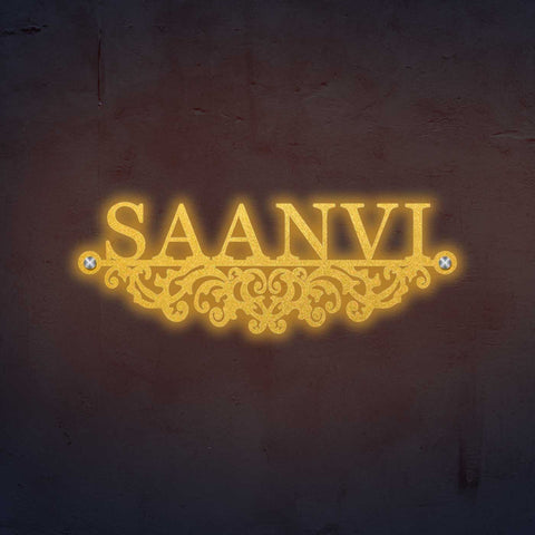 Personalized Laser Cut Minimalist Metal Name Plate for Home