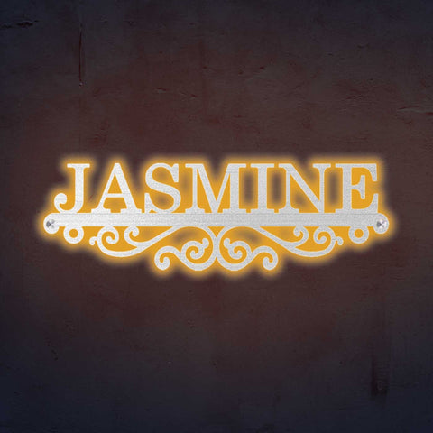 Personalized Laser Cut Minimal Design Metal Name Plate for Home