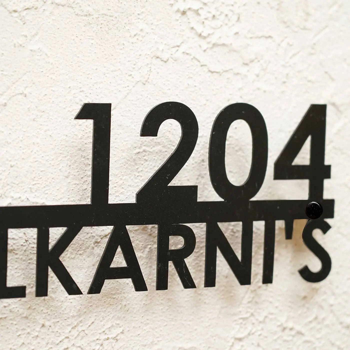 Personalized Metal Name Plate for Home – Modern Weatherproof Steel Name Plate with House Number - Harshita Craft